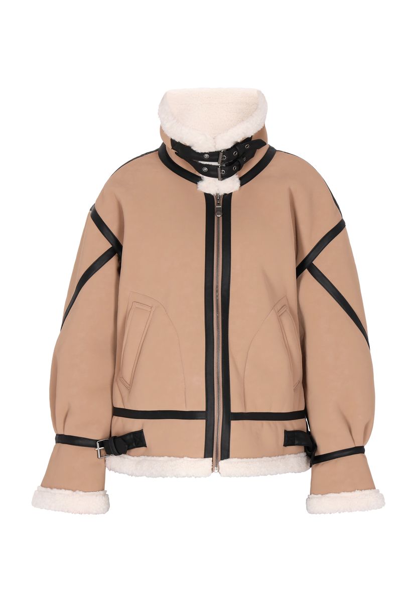 Gefütterte Fliegerjacke mit Schnallen-Details