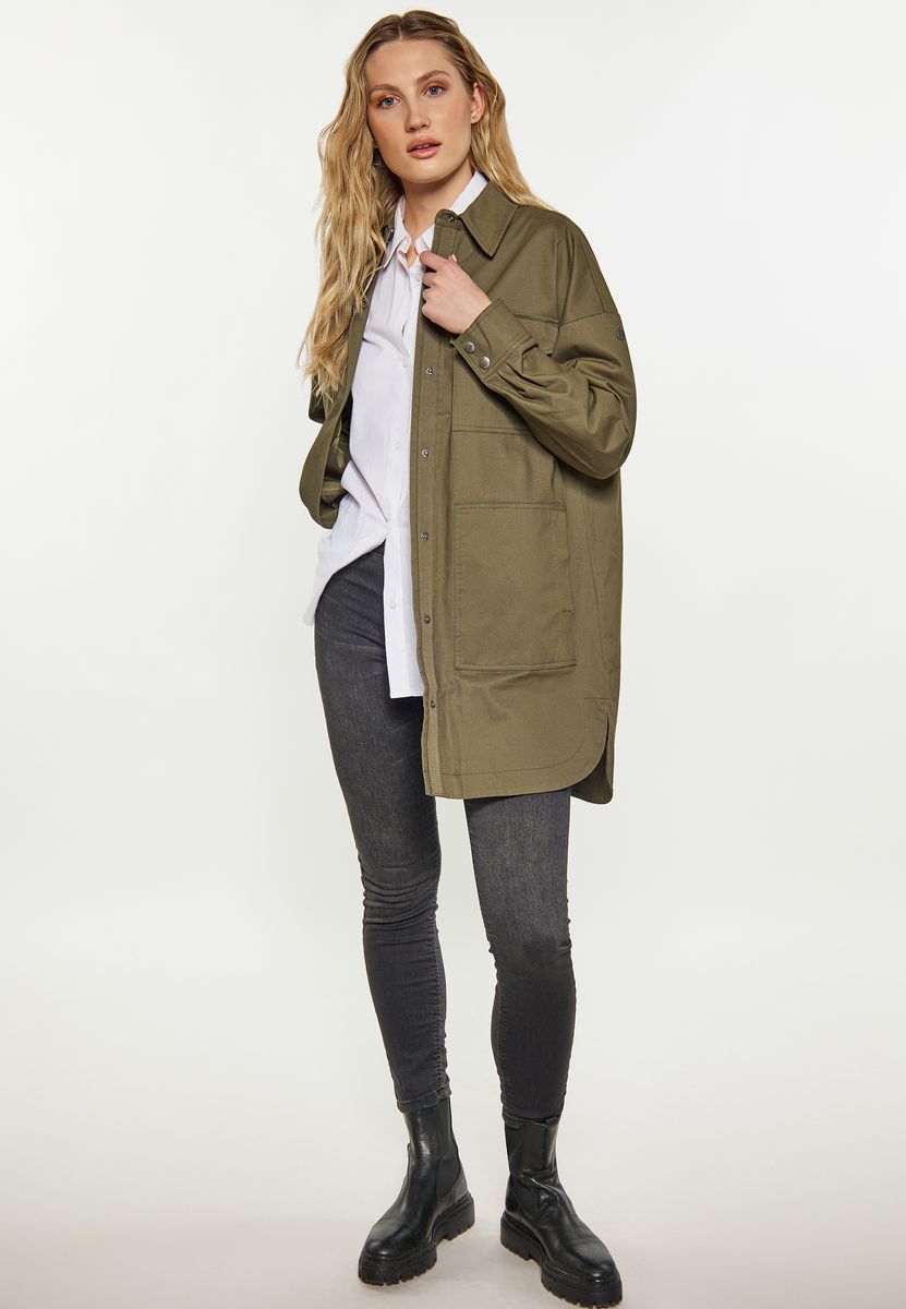 Lange Feldjacke im Militär-Stil