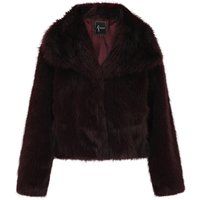 Kunstpelzjacke mit breitem Kragen
