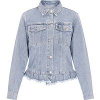 Denimjacke mit Rüschen und Fransen