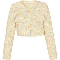 Kurze Bouclé-Jacke mit Rundhalsausschnitt