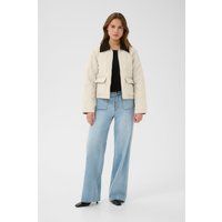 Gesteppte Boxy-Jacke mit Kontrastkragen