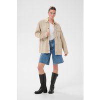 Oversized-Utility-Hemdjacke mit Grafik