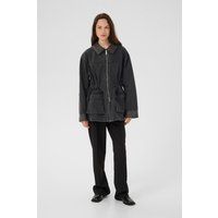 Utility-Denimjacke mit Lederdetails