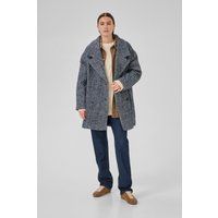 Zweireihiger Oversize-Mantel mit Muster