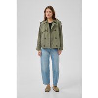 Kurze doppelreihige Trench-Jacke