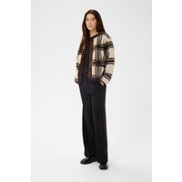 Karierte Teddyjacke mit Cord-Details