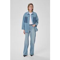 Jeans-Overshirt mit aufgesetzten Taschen