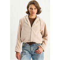 Zip-Hoodie in Wildlederoptik