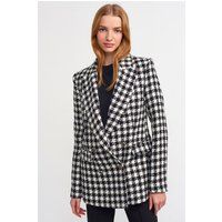Strukturierter Karierter Tweed-Longblazer