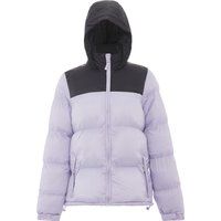 Zweifarbige Steppjacke mit Kapuze