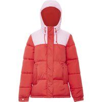 Zweifarbige wattierte Pufferjacke mit Kapuze