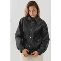 Oversized Kunstlederjacke im Utility-Stil