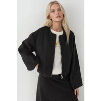 Oversized Strukturierte Strick-Bomberjacke