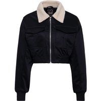Kurze Bomberjacke mit Teddykragen