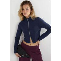 Taillierte Jersey-Jacke mit Reißverschluss