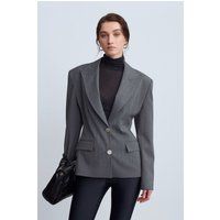 Taillierter Crepe-Blazer mit Nadelstreifen