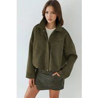 Strukturierte Wildleder-Bomberjacke