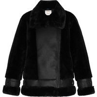 Plüschige Bikerjacke aus Kunstfell