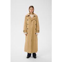 Klassischer zweireihiger langer Trenchcoat