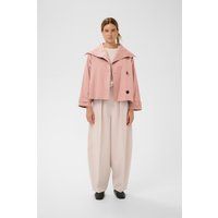 Kastige Kurzjacke mit breitem Kragen