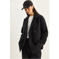 Oversized Gabardine-Jacke, zweireihig