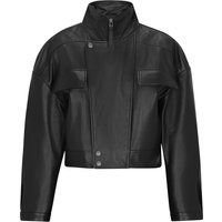 Kurze Oversized Lammlederjacke