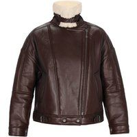 Lederjacke im Vintage-Stil mit Teddyfutter
