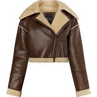 Kurze Fliegerjacke mit Shearling-Besatz