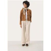 Kastige Wildlederjacke mit Knopfleiste