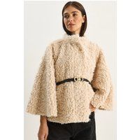 Oversize-Plüschmantel in Teddy-Optik