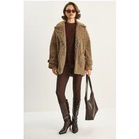 Oversized Strukturierte Teddyjacke
