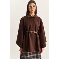 Oversized Cape-Mantel mit Gürtel
