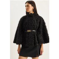Oversize-Teddy-Cape aus Kunstpelz