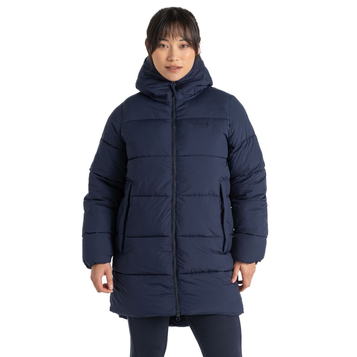 Langer gesteppter Kapuzenparka
