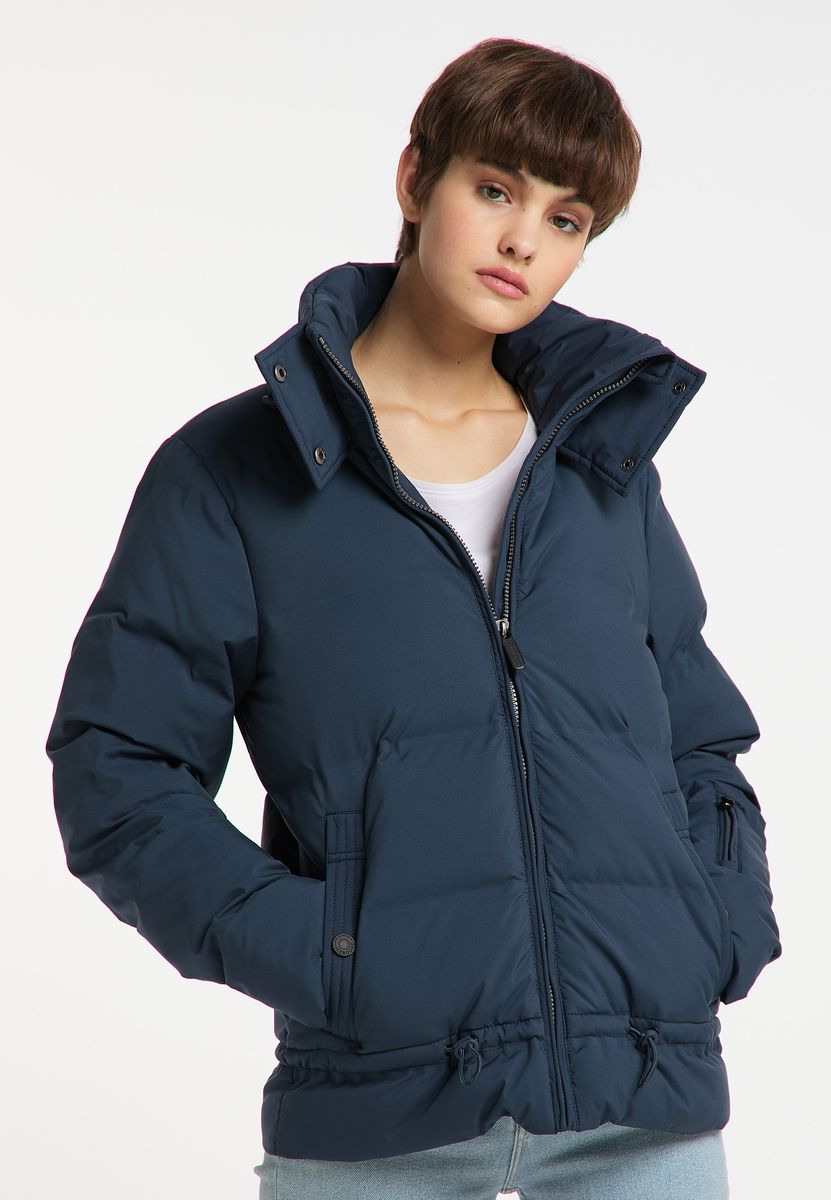 Wattierte Winterjacke mit hohem Kragen