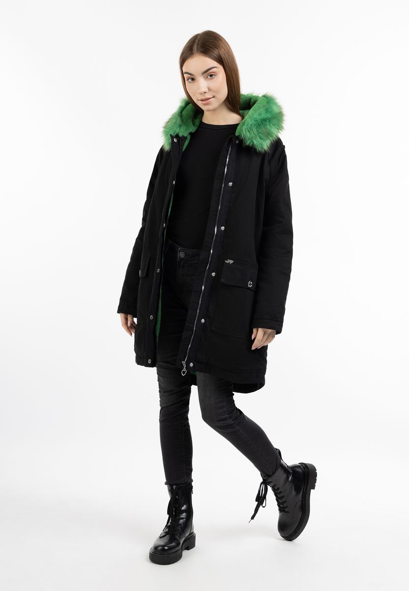 Gefütterter Winterparka mit Kunstfell