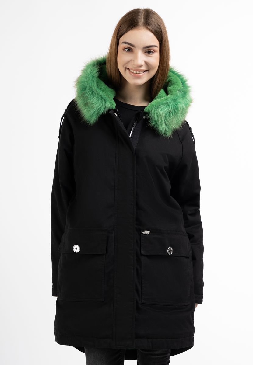 Gefütterter Winterparka mit Kunstfell
