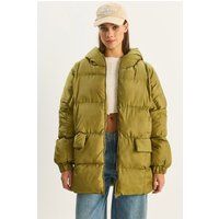 Oversized Steppjacke mit Kapuze