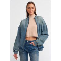 Übergroße Denim-Bomberjacke