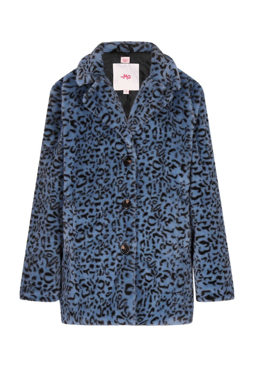 Statement-Webpelzmantel mit Leopardenmuster