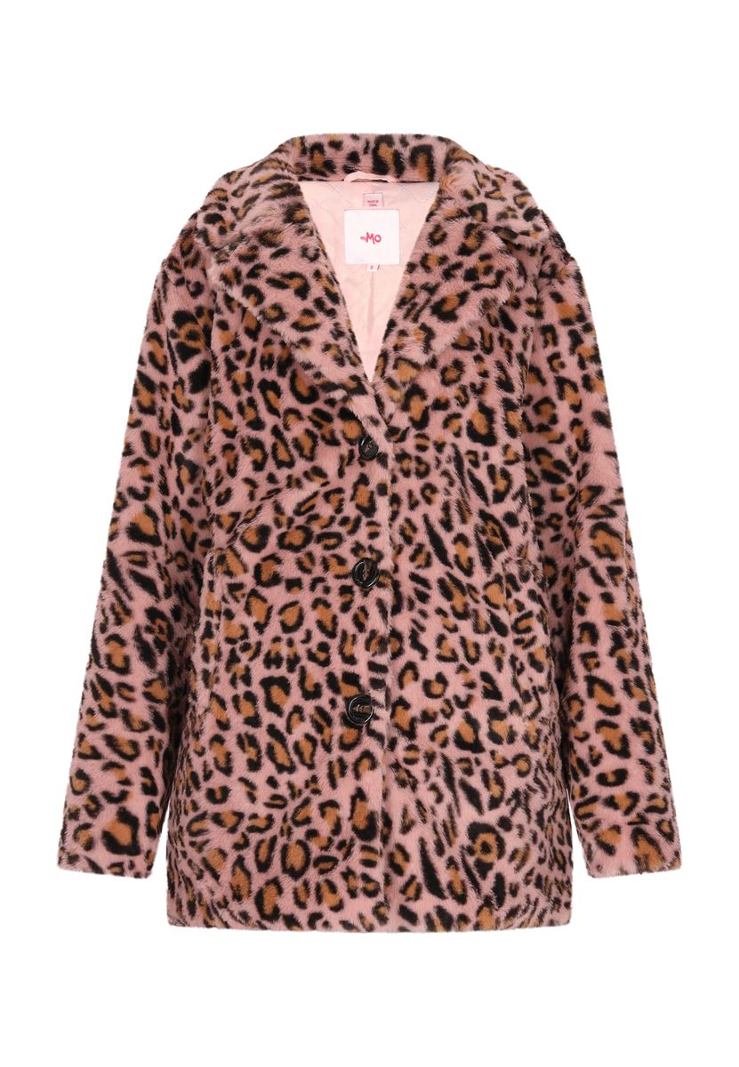 Webpelzmantel mit Leopardenmuster