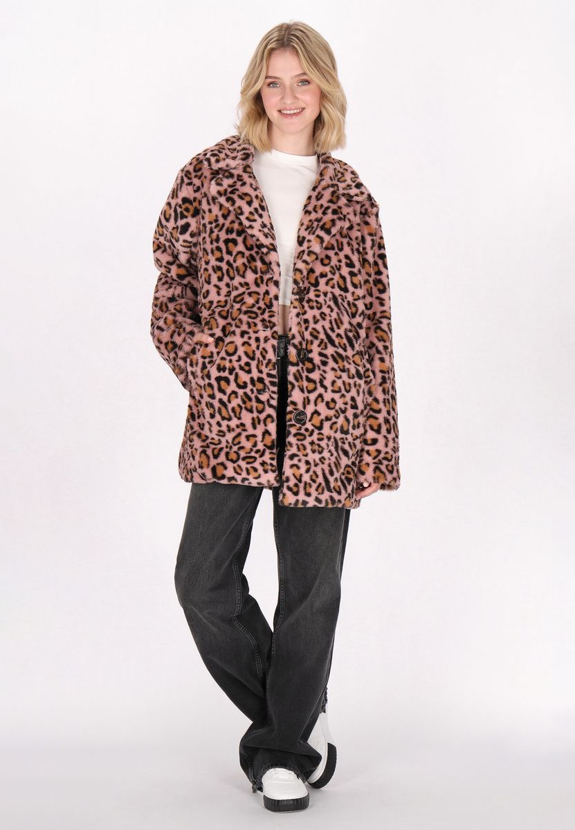 Webpelzmantel mit Leopardenmuster