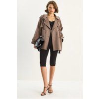 Midi-Trenchcoat aus Baumwollmischung mit Doppelreiher