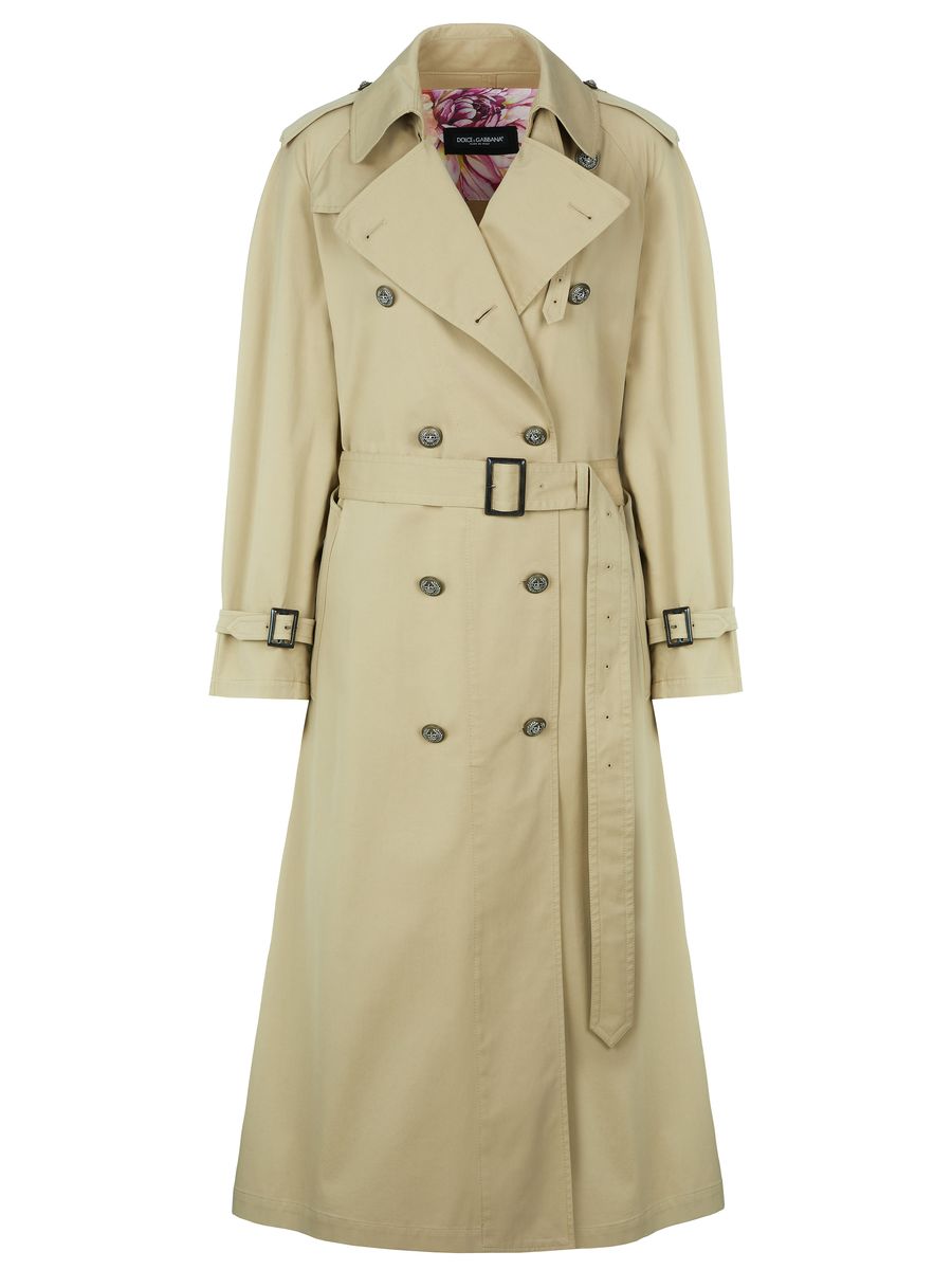 Klassischer zweireihiger Trenchcoat mit Gürtel