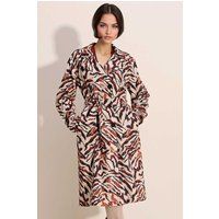 Doppelreihiger Trenchcoat mit Tiermuster
