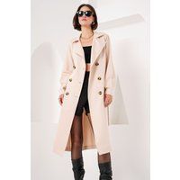 Doppelreihiger Langer Trenchcoat