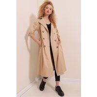 Doppelreihiger Langer Trenchcoat