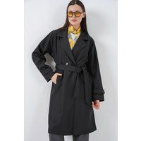 Minimalistischer langer Trenchcoat mit Gürtel