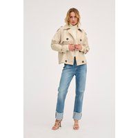 Kurze zweireihige Trenchcoat-Jacke